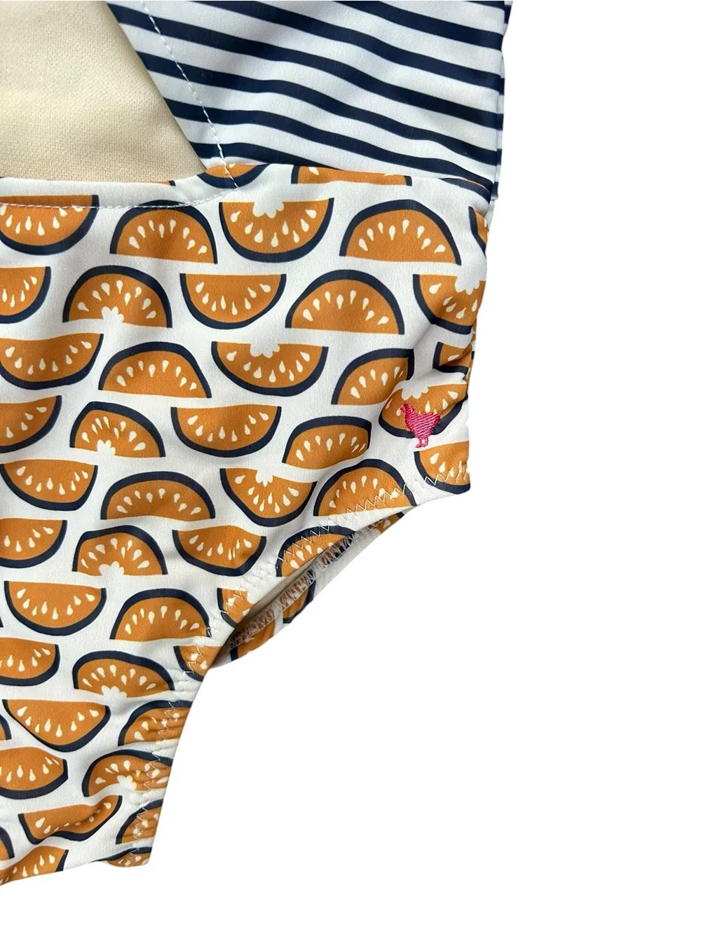 Pink Chicken Carrie Cut-Out Girls’ Swimsuit Fruit Stripes 4 Years